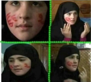 Allah & Muhammad Written On Afghan Girl’s Face