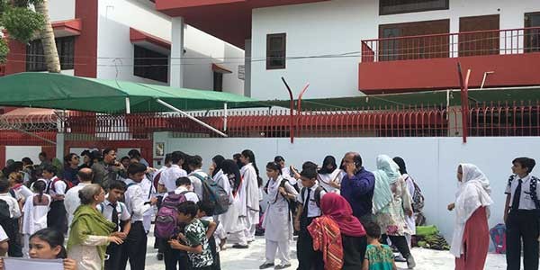 protest outside sealed school