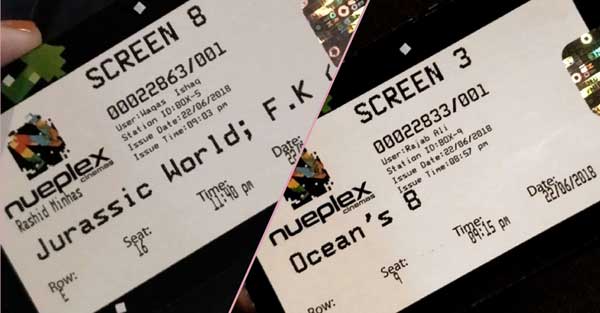 tickets of cinema