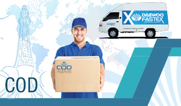 a courier picking a delivery parcel