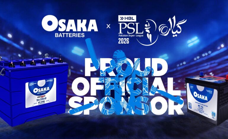 Osaka Batteries partners with the Pakistan Cricket Board for HBL PSL 11
